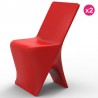 Lot de 2 Chaises Vondom Design Sloo Rouge