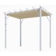 Pergola Aluminium Habrita Blanc 12m2 avec toile d'ombrage 140gr