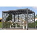 Pergola Bioclimatique Habrita Lames Orientables 11 m2 et Brise-Vue 2 Faces