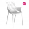 Set van 4 Vondom Ibiza fauteuils met witte armleuningen