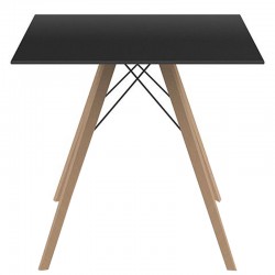 Vondom Faz Wood Platte 80 Carre Schwarz und Fuß Eiche Natur Vondom Faz Wood Platte 80 Carre Schwarz und Fuß Eiche Natur