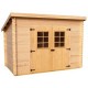 Abri de Jardin Habrita en bois massif 6,05m2 avec toit plaques ondulées