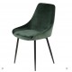 Set di velluto di pasto 4 sedie verde con Base in metallo nero Kari KosyForm