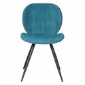 Set van 2 eetkamerstoelen Ania stof blauw onderstel metaal zwart VeryForma