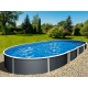 Azuro Ovaler Pool 5,5x3,7x1,2 Freistehend oder in den Boden eingelassen Graphit