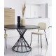 Lot de 4 Chaises métal noir et coussin chenille beige Linda VeryForma