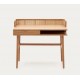 Essenhouten en rotan bureautafel 105 x 62 Axi VeryForma