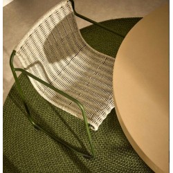 Arvin Swirl Stuhl aus beigem Chenille-Stoff und Beinen aus VeryForma-Eichenholz