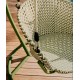 Sedia sospesa Aliga in alluminio e rattan verde VeryForma