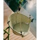 Sedia sospesa Aliga in alluminio e rattan verde VeryForma
