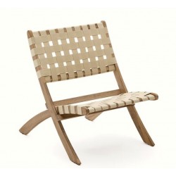 Beli Klappsessel aus Massivholz und cremefarbenem Seil VeryForma