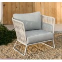 Fauteuil d'extérieur Saco en corde et acier gris VeryForma