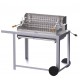 Le Marquier Irissarry Barbecue in Acciaio Inox con Carrello e Girarrosto