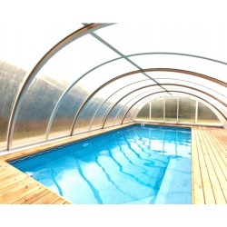 Mid-height Telescopic Pool Enclosure 394x642x137 Trend3 Azuro Abrilios Mid-height Telescopic Pool Enclosure 394x642x137 Trend3 Azuro Abrilios
